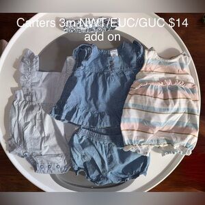 Carter's Kids Matching Set - Blue, White, Pink